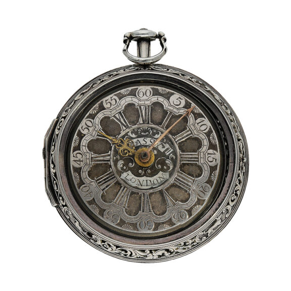 English silver pair-cased watch with champlevé dial Circa 1700 English silver pair-cased watch with champlevé dial Circa 1700