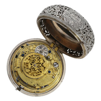 English silver pair-cased watch with champlevé dial Circa 1700