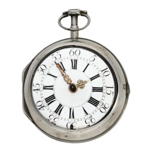 Early English silver pair-cased verge pocket watch Circa 1700