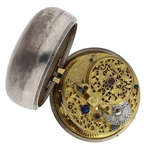 Early English silver pair-cased verge pocket watch Circa 1700 Early English silver pair-cased verge pocket watch Circa 1700