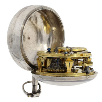 Early English silver pair-cased verge pocket watch Circa 1700
