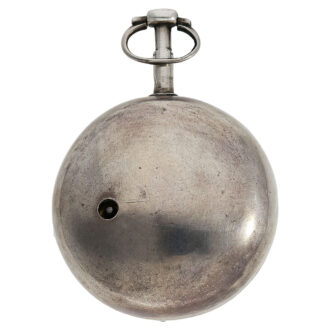 Early English silver pair-cased verge pocket watch Circa 1700
