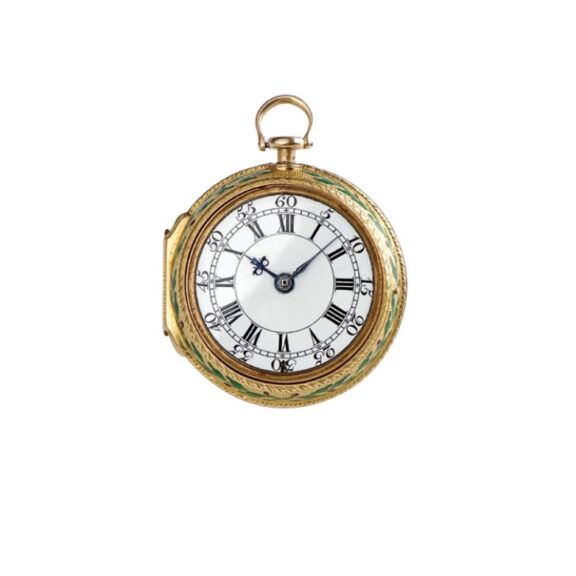 English gold pair cased enamel pocket watch Circa 1740 English gold pair cased enamel pocket watch Circa 1740