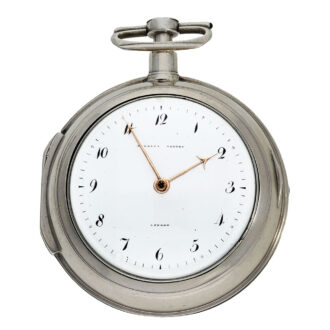 Exceptionally large silver pair-cased English verge watch Circa 1794