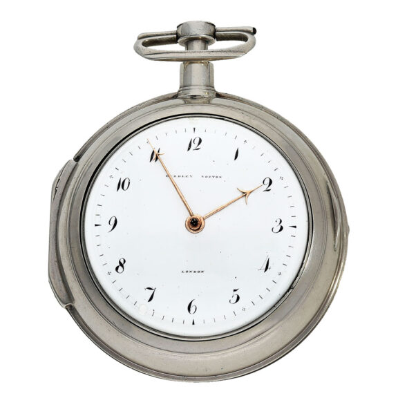 Exceptionally large silver pair-cased English verge watch Circa 1794