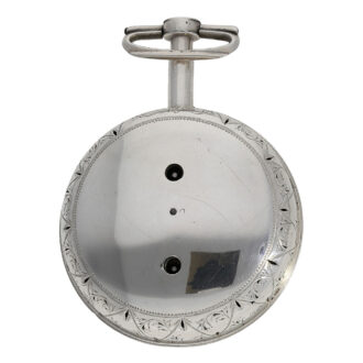 Exceptionally large silver pair-cased English verge watch Circa 1794