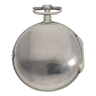 Exceptionally large silver pair-cased English verge watch Circa 1794