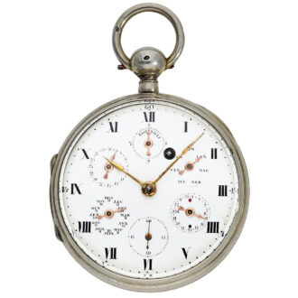 Rare silver complicated astronomical pocket watch Circa 1780