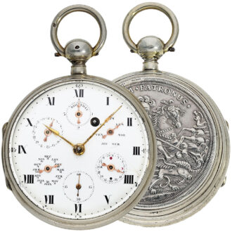 Rare silver complicated astronomical pocket watch Circa 1780