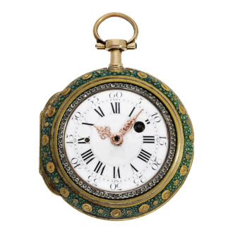 French multi-coloured gold quarter repeating verge watch Circa 1775 French multi-coloured gold quarter repeating verge watch Circa 1775