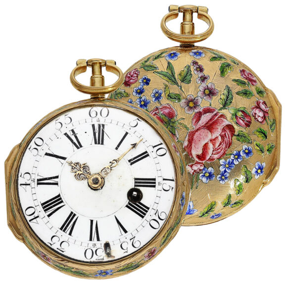 French 20 Caratgold Louis XV verge pocket watch Circa 1750