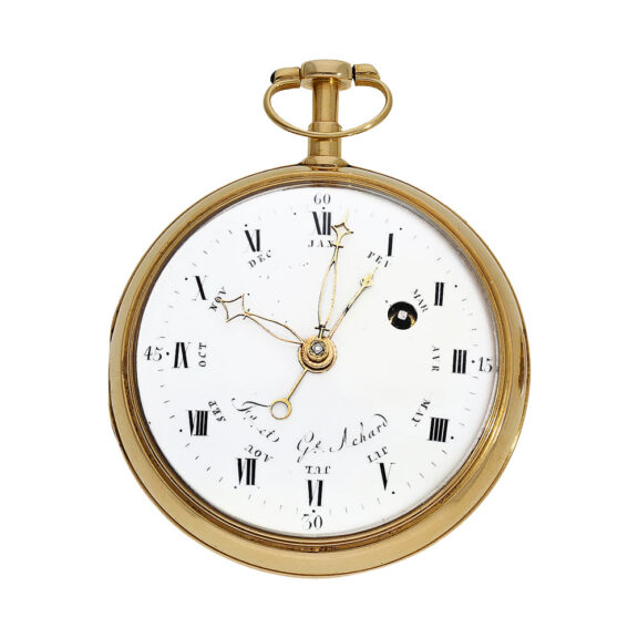 Swiss gold double-sided astronomical pocket watch Circa 1780 Swiss gold double-sided astronomical pocket watch Circa 1780