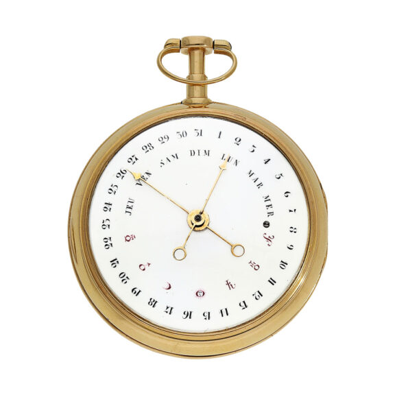 Swiss gold double-sided astronomical pocket watch Circa 1780 Swiss gold double-sided astronomical pocket watch Circa 1780