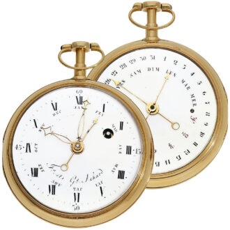 Swiss gold double sided astronomical pocket watch Circa 1780