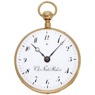 Swiss 18K gold quarter repeating musical pocket watch Circa 1820