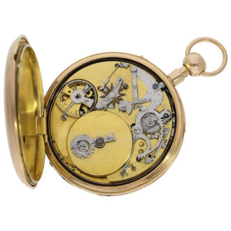 Swiss 18K gold quarter repeating musical pocket watch Circa 1820