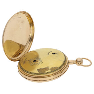 Swiss 18K gold quarter repeating musical pocket watch Circa 1820