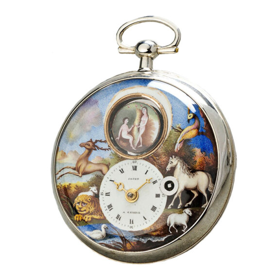 Swiss silver with enamel scene "The Temptation" Circa 1810