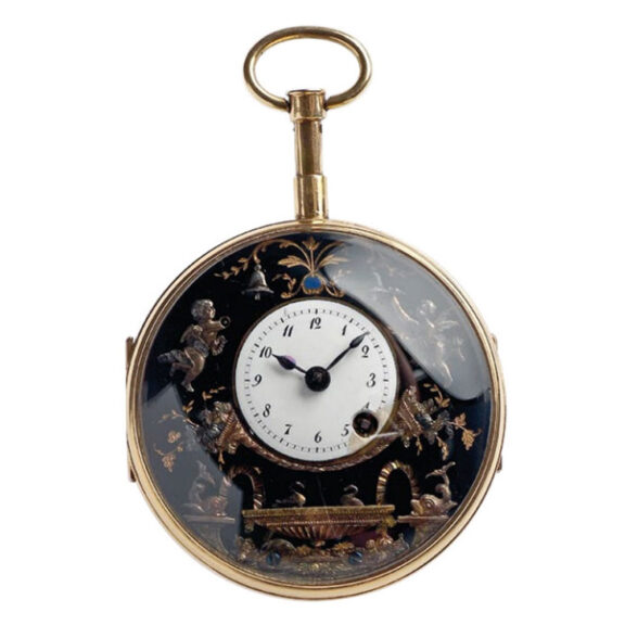 Swiss gold repeater with jacquemart and automaton Circa 1800