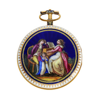 Swiss decorative gold and enamel verge pocket watch Circa 1790