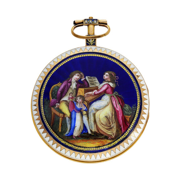 Swiss decorative gold and enamel verge pocket watch Circa 1790 Swiss decorative gold and enamel verge pocket watch Circa 1790