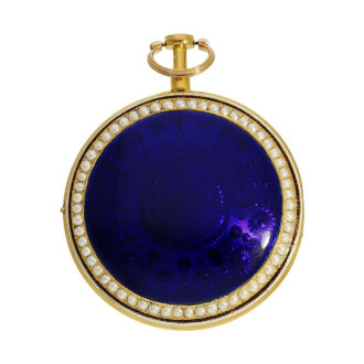 English gold/enamel pocket watch with pearl setting Circa 1800 English gold/enamel pocket watch with pearl setting Circa 1800