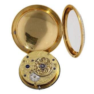 English gold/enamel pocket watch with pearl setting Circa 1800 English gold/enamel pocket watch with pearl setting Circa 1800