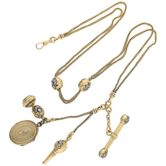 English gold/enamel pocket watch with pearl setting Circa 1800 English gold/enamel pocket watch with pearl setting Circa 1800