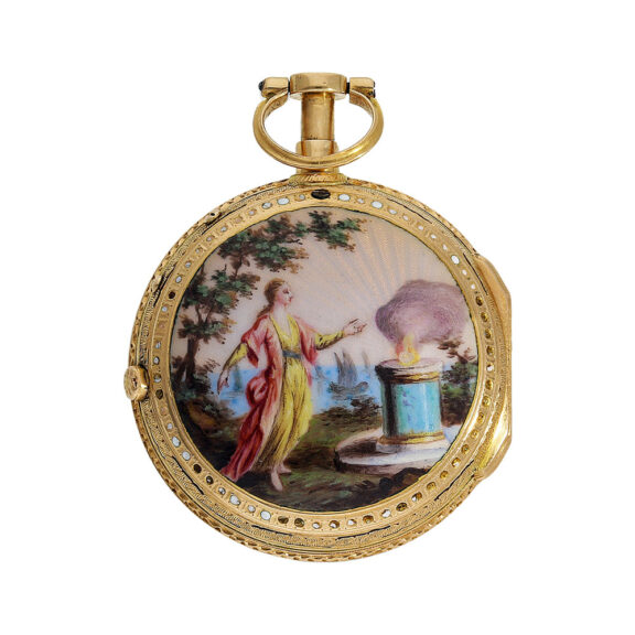 French gold and enamel repeating à toc et à tact watch Circa 1770 French gold and enamel repeating à toc et à tact watch Circa 1770