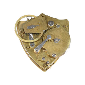 Swiss gold shield-shaped watch with two small dials Circa 1800