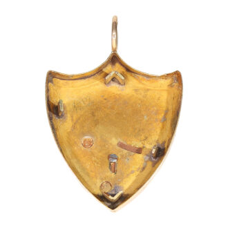 Swiss gold shield-shaped watch with two small dials Circa 1800
