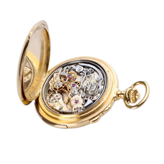 Swiss gold minute repeating hunting case watch Circa 1911 Swiss gold minute repeating hunting case watch Circa 1911