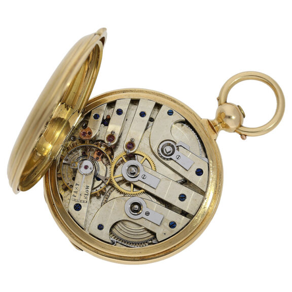 Heavy English gold hunting cased detent pocket watch Circa 1875 Heavy English gold hunting cased detent pocket watch Circa 1875