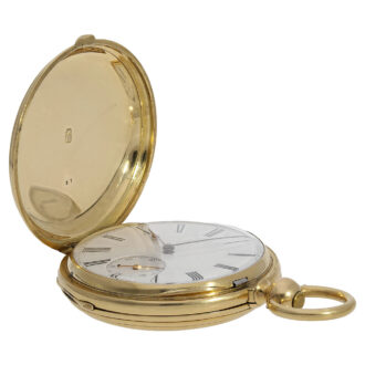 Heavy English gold hunting cased detent pocket watch Circa 1875
