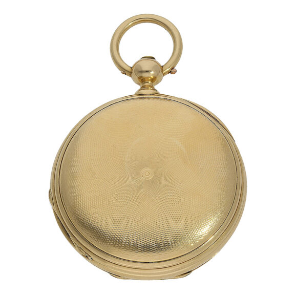 Heavy English gold hunting cased detent pocket watch Circa 1875 Heavy English gold hunting cased detent pocket watch Circa 1875