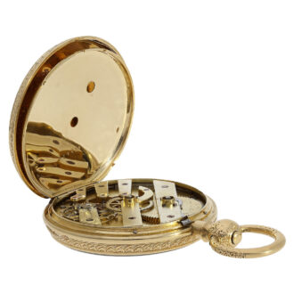 Very fine Swiss 18K gold cabriolet detent pocket watch Circa 1860