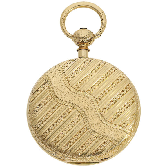 Very fine Swiss 18K gold cabriolet detent pocket watch Circa 1860 Very fine Swiss 18K gold cabriolet detent pocket watch Circa 1860