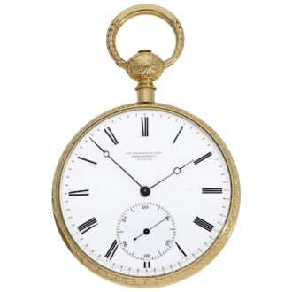 Very fine Swiss 18K gold cabriolet detent pocket watch Circa 1860