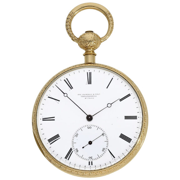 Very fine Swiss 18K gold cabriolet detent pocket watch Circa 1860 Very fine Swiss 18K gold cabriolet detent pocket watch Circa 1860