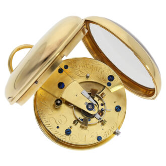 English gold open faced pocket chronometer Circa 1802
