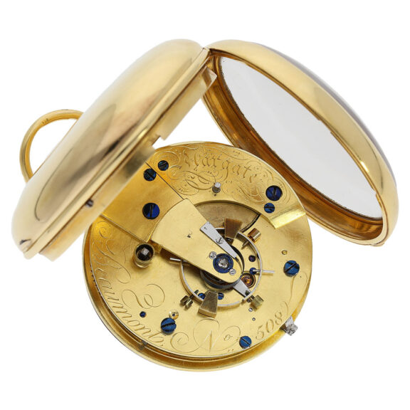 English gold open faced pocket chronometer Circa 1802 English gold open faced pocket chronometer Circa 1802