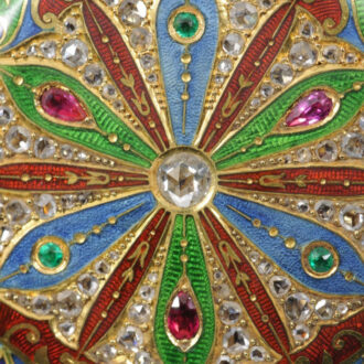 American gold, enamel and diamond set watch Circa 1904 American gold, enamel and diamond set watch Circa 1904