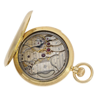 Swiss 18K gold minute repeating lever pocket watch Circa 1875