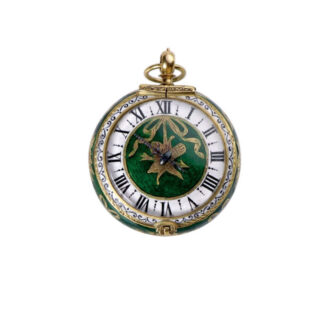 French gold pre balance miniature enamel pocket watch Circa 1660
