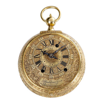 Gold half hour / hour self strike coach clock