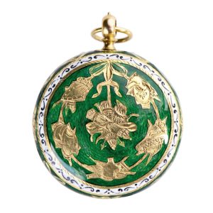 French gold pre balance miniature enamel watch Circa 1660