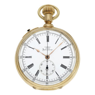 French gold pocket watch with experimental chronograph Circa 1870
