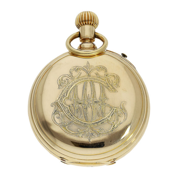 French gold pocket watch with experimental chronograph Circa 1870 French gold pocket watch with experimental chronograph Circa 1870