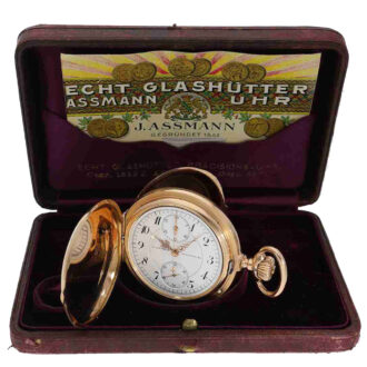 Impressive gold German chronograph watch with register Circa 1915 Impressive gold German chronograph watch with register Circa 1915