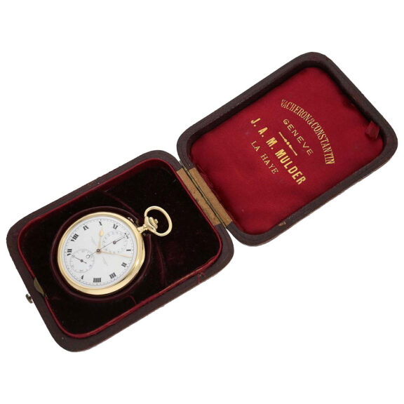Rare Swiss 18K gold watch with chronograph and counter Circa 1916 Rare Swiss 18K gold watch with chronograph and counter Circa 1916